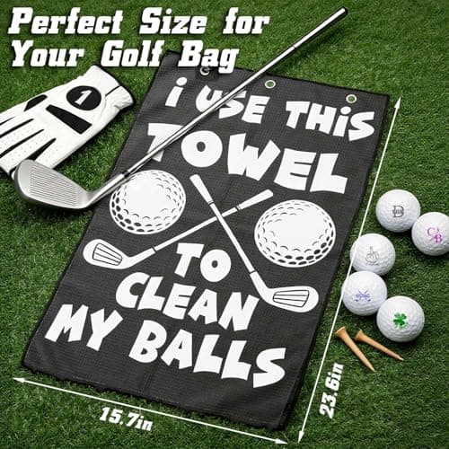 Premium Cleaning Towel for Golf Balls and Clubs; Easy To Attach to Golf Bags for Practice, Tournaments, and Daily Play Lihome Golf Accessories for Men, Funny Golf Towel, Golf Gifts for Men B0GX7CVYCL