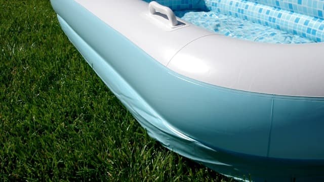 2-in-1 Inflatable Kiddie Pool, 65"x39"x10" (5'5") Soft Cushioned Floor, Handles, Drain, Shallow Rectangular Blowup Swimming Pool for Kids Age 2+ Toddler Ball Pit, Small Adult Backyard Tanning Pool