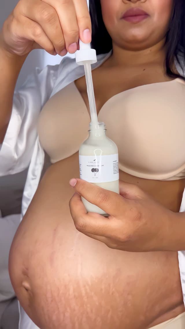 Triple-Weighted Hyaluronic Acid, Centella Asiatica, Supports Hydration & Skin Elasticity, Made in USA in Small Batches 8 Sheep True Belly Serum, Pregnancy-Safe Belly Oil, 4 FL OZ B0FVG9NS7G