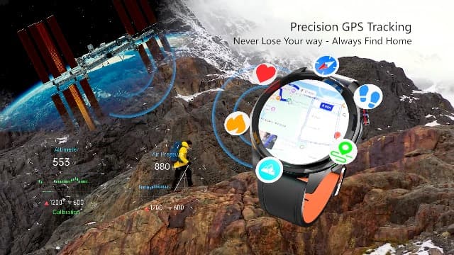 PUBU Smart Watch for Men, Built-in GPS with Map(Answer/Make Call/Text), AI Smartwatch for Android Phones/iPhone, 100+ Sport Mode Fitness Tracker with Health/Sleep Monitor, Compass/Barometer(2 Bands)