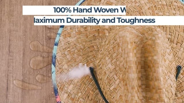 KC Republic Fabric Pattern Print Straw Sunhat Men & Women, Lifeguard Hat, Beach, Swim, Cruise, Paddle Board, Boat, Fishing, Fits All