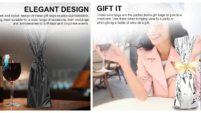 MT Products Metallic Mylar Wine Red Gift Bags for Bottles Sparkle Look - Great for a Wine Pull - (25 Pieces) (Ribbon and Rope Not Included)