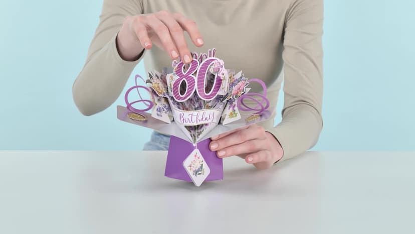 Happy 80th Birthday Pop-Up Greeting Card Original Second Nature 3D Pop Up Cards