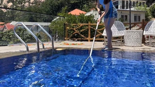 POOLAZA Pool Brush, 17.5'' Pool Brush Head for Inground Pools & Above-Ground Pools, Durable Pool Scrub Brush Fit Standard Pool Pole, Enhanced Pool Brushes for Cleaning Pool Walls with Curved Ends