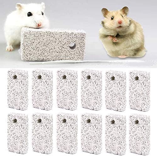 20 Pcs Small Animal Pet Lava Bites Chews Toy Teeth Grinding Block Mineral Calcium Stone for Hamsters Parrot Chinchillas Rabbits Guinea Pigs Gerbils