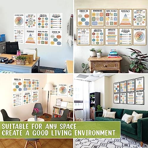 10 Pcs Care Mental Health Posters, Mental Health Matters Poster, Therapy Office Decor, Counseling Office Must Haves, School Counselor PR Colorful (Colorful)