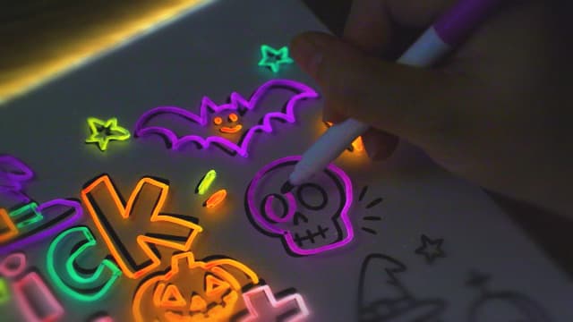 Bylitodt Neon Light Up Drawing Tablet with 10 Tracing Sheets, Arts and Crafts for Kids, Girls Birthday Gifts Idea(White) 16 Inch LED Drawing Board for Kids Rechargeable, LED Note Board with Colors B0GCN75SFT