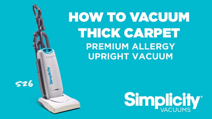 Simplicity Vacuums Premium Allergy Upright Vacuum Cleaner – Multi-Surface Bagged Vacuum Cleaner for Home with Charcoal HEPA Filter Media, Powerful Pet Hair Pickup, Brushroll Activation Switch, S26