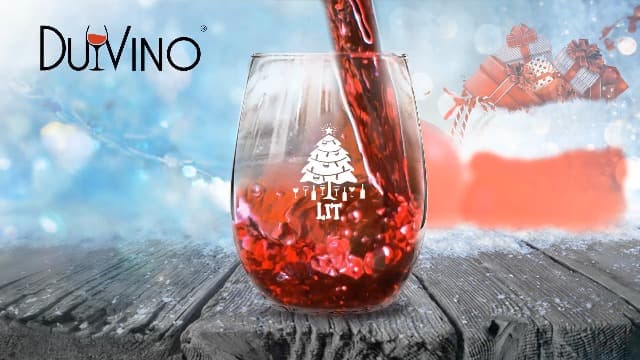 Drunk Christmas Funny Stemless Wine Glasses Set of 4 | Hilarious Christmas Themed Wine Glass for Holiday Party | 4 Designs | 15 oz Cheerful Party Cups & Gift Exchange Idea for White Elephant, Xmas