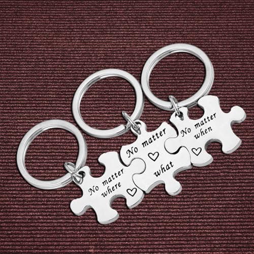 Nfyxcaz 3 Sets Long Distance Relationship Keychain Gifts for Couple, Sister, Graduation