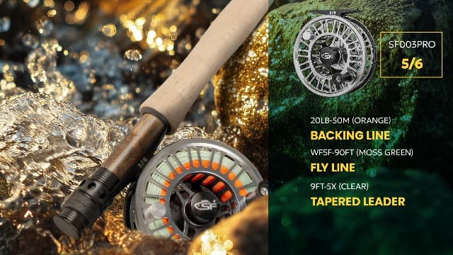 SF SF-003 Pro Fly Fishing Reel for Freshwater,CNC Precision Machining Process,Mid Arbor Design,Smooth Drag System,Lightweight Aluminum Body