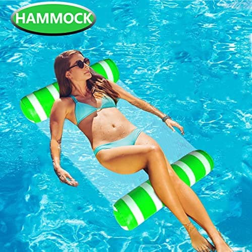 3 Pack Inflatable Pool Floats Adult Size Water Hammock,Pool Floaties Toys,4-in-1 Multi-Purpose Floats for Swimming Pool,Pool Rafts Lounge Chairs Floating,for Adults Vacation Fun and Rest