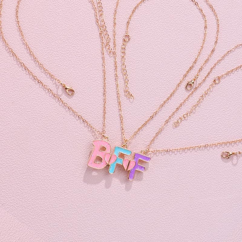 Ancnoz Mathcing BFF Best Friend Necklaces for 3 Girls Friendship Necklaces for Three Best Friends Anniversary Birthday Christmas Gifts for Bestie Best Friend Forever Gift