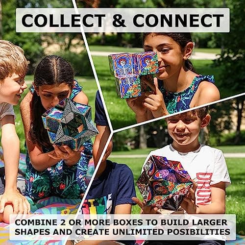 SHASHIBO Shape Shifting Box - Award-Winning Fidget Toy w/ 36 Rare Earth Magnets - Fidget Cube Transforms Into Over 70 Shapes, Sensory Toy Gift for Kids, Teens, and Adults (Wings)