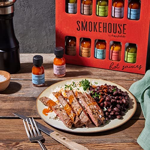 Hot Sauce Mini Bottle Collection, Tasting Set, Flavor Sampler, Gourmet Food Gift, Gift for Men, Dad, Foodies, Spice Lovers Smokehouse Gourmet Hot Sauce Gift Set, Hot Sauce Variety Pack, Set of 10 B08TDPSCDY