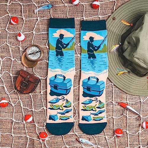 Lavley Can’t Today My Arm Is In A Cast Socks - Funny Fishing Socks for Men - Hilarious Gift for Anglers and Outdoorsmen - One Size Fits Most