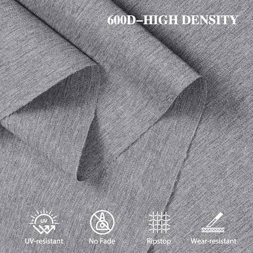 Foreate 600D Waterproof Canvas Fabric by The Yard 58” W Outdoor Upholstery Fabric for Chairs Indoor Polyester Material Patio Cushion Furniture Cover DIY Sewing, 1 Yard Light Grey
