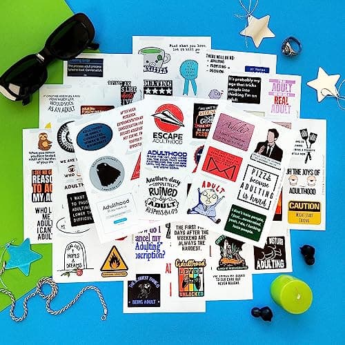 100Pcs Funny Adulting Stickers, Adulting is Hard Stickers, Funny Decals for Adults, Adult Reward Decals, Gifts for Women & Men B0C1S6BL2N