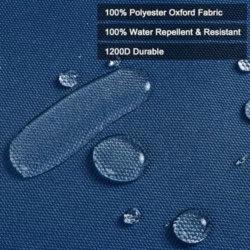 Thickened Waterproof Canvas Fabric by The Yard, 1200D 58" W Outdoor Upholstery Material Heavy Duty Fabric Water Resistant Sewing Material for Chair Patio Cushion Purse Bag, 1 Yard Ocean Blue