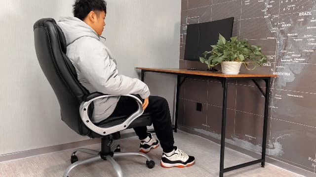 FDW Office Chair Computer High Back Adjustable Ergonomic Desk Chair Executive PU Leather Swivel Task Chair with Armrests Lumbar Support (Black)
