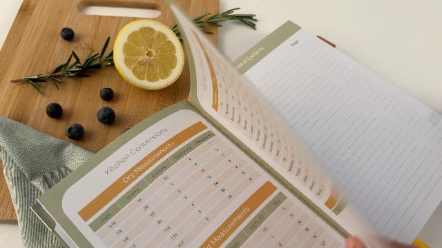 Blank Recipe Notebook | Small Blank Recipe Book to Write in Your Own Recipes | Artisan Hardcover Journal for 60 Recipes | 8.4” x 6” Leather Sage Green & Gold Hardcover | Tabs, Stickers, Pocket & Bookmarks B0D9KZP8TG