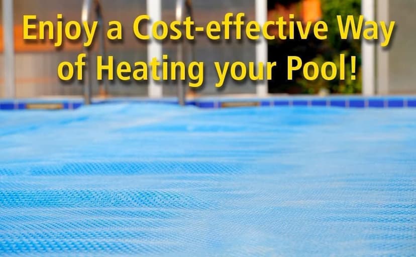 SunHeater Pool Solar Blanket - Heavy Duty Rectangular Thermal Cover with Bubbles - Heat Transfer Solar Pool Heater for In-Ground Swimming Pools - Durable 12 Mil Thick Polyethylene - 16' x 32' Feet