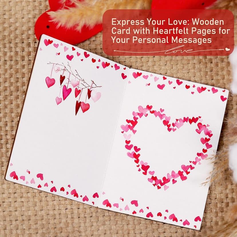 5 Year Marriage Anniversary Card Gifts for husband Wife, Wooden Happy 5th Anniversary Card for Her Him, Always and Forever Fifth Wood Wedding Cards for Men