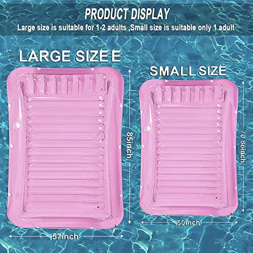 Inflatable Pool Floats Lounger for Adults, Blow Up Tanning Pool Raft Sun Tan Tub with Inflatable Pillow for Family Outdoor, Garden, Backyard Summer Water Party (14+ Year Old)