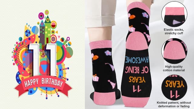 5-18 Years Old Birthday Gifts for Girls - Socks for Girls with Pop up Birthday Card, Presents for 5-18 Year Old Grils