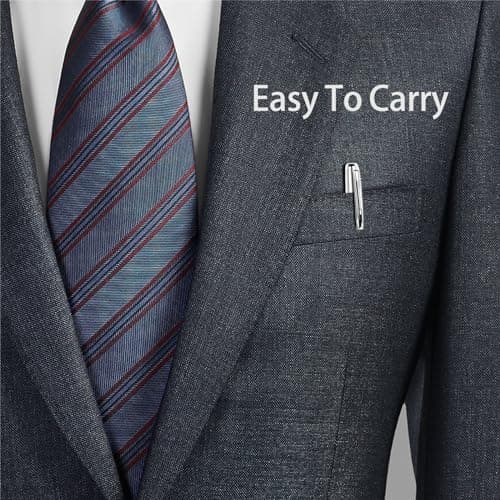 Cambond Ballpoint Pens Bulk Pens - Sliver Metal Pen Nice Luxury Pens for Men Business Office Police Comfortable Writing Twist Retractable 1.0 mm Medium Point Nice Pen, 5 Pack (Silver)