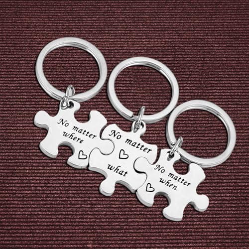 Nfyxcaz 3 Sets Long Distance Relationship Keychain Gifts for Couple, Sister, Graduation