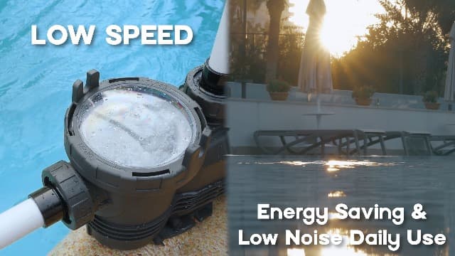 AQUASTRONG In/Above Ground Pool Pump Pure Copper Motor Energy Efficient High Flow Powerful Self Primming Swimming Pool Pumps with Filter Basket, Grey