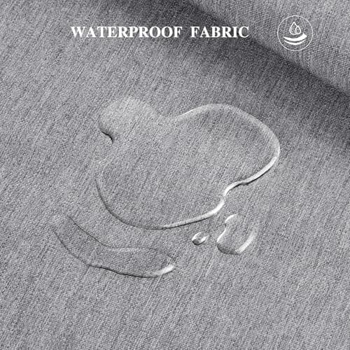 Foreate 600D Waterproof Canvas Fabric by The Yard 58” W Outdoor Upholstery Fabric for Chairs Indoor Polyester Material Patio Cushion Furniture Cover DIY Sewing, 1 Yard Light Grey