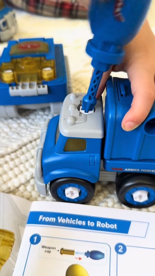 hahaland Toys for 5 Year Old Boy Birthday Gift - STEM Boys Toys for 6 Year Old Boy Age 6-8 Years, 5 in 1 Building Take Apart Trucks Transform to Robot, Kids Ages 5-7 Christmas Stocking Stuffers Gifts