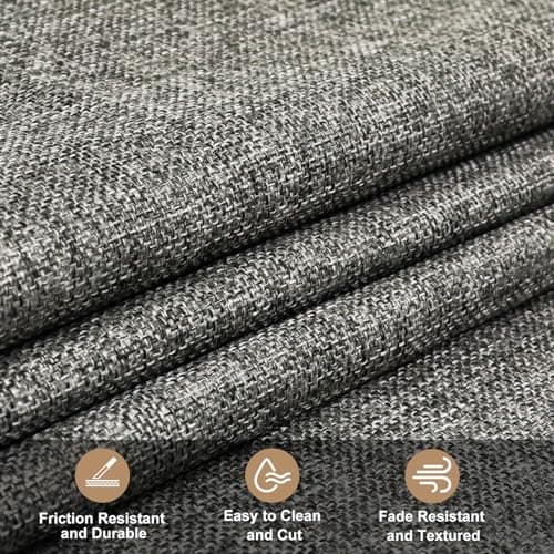 Heavy Linen Fabric 80x57 Inches, 1.2mm Thickness, Plain Solid Color Cloth for Embroidery, Clothing, Sewing - Linen Texture Material (Dark Grey)