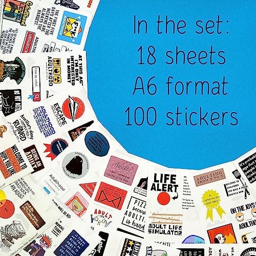 100Pcs Funny Adulting Stickers, Adulting is Hard Stickers, Funny Decals for Adults, Adult Reward Decals, Gifts for Women & Men B0C1S6BL2N