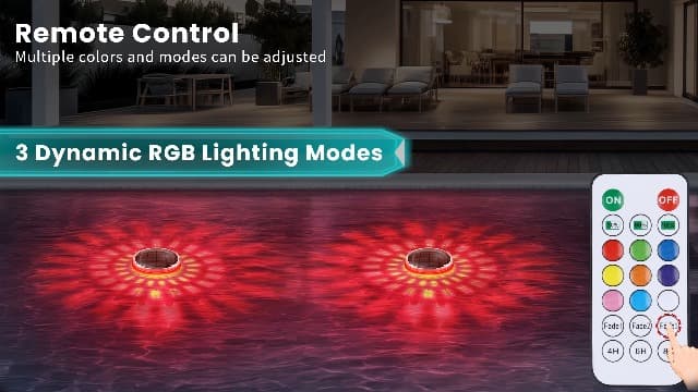 Solar Floating Pool Lights, Solar Powered Pool Light That Float with Remote Control, 12 Lighting, 3 Timing Mode, IPX7 Waterproof lights for Above Ground Swimming Pool, Bathtub, Party, Pond Decor-1PC