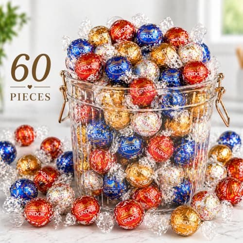 Assorted Chocolate Truffles, 60 Count, 5-8 Flavors (Flavors May Vary) – Milk & Dark Chocolate Candy, Gourmet Fine Chocolate, Gift Box, Basket Filler, Gift Arrangement Essential B0GXC8CBFM