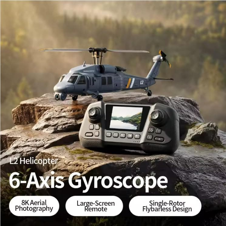 RC Helicopter with Camera, Drone, Remote Control Helicopter for Adults, 8K Aerial Photography, Altitude Hold, LED Lights, Ready to Fly for Gift