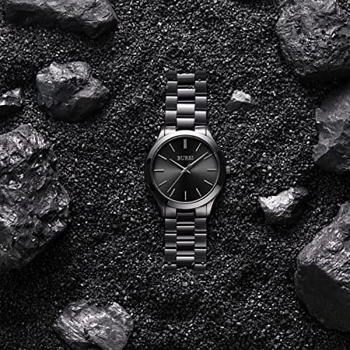 BUREI Men Watches Fashion Analog Stainless Steel Quartz Waterproof Watches,Gift for Men.