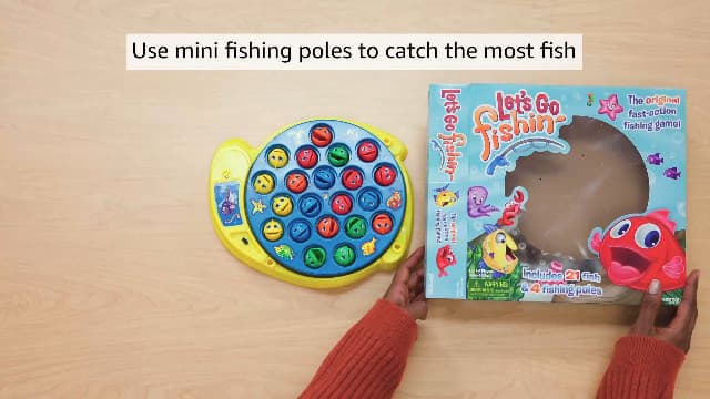 Let's Go Fishin' Game by Pressman - The Original Fast-Action Fishing Game!, 1-4 players