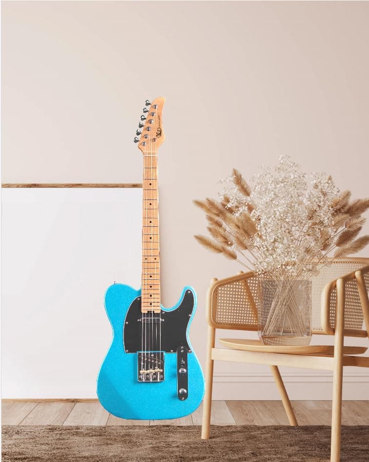 KGD Solid Electric Guitar Consists of a Roasted Mahogany Body and Maple Neck,Professional/Full Size Mercury Electric Guitar for Adults