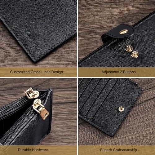Travelambo RFID Wallet Women Large Size Bifold Multi Card Wallet Case with Zipper Pocke Credit Card Holder for Women