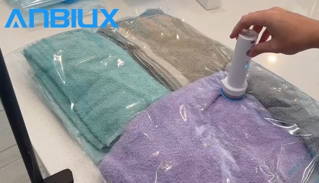 Vacuum Seal Bags for Clothing Travel, 12 Pack Vacuum Storage Bags for Clothes with Portable Electric Pump, Space Saver Bags for Luggage Traveling and Clothing