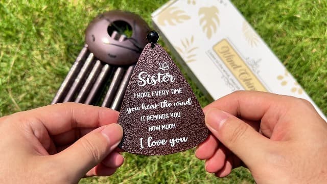 Best sister ever gift for women birthday christmas mother's day, sisters in law gift, sister gifts from brother, home decor Sister Gifts, 32" Bronze Wind Chimes, Sister's Birthday Gifts from Sisters B0FLDC4X15