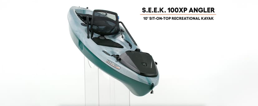 Pelican Seek 100XP - Sit on top Fishing Angler Kayak - Twin-Arched Multi-Chine Hull - Lightweight - 10 ft