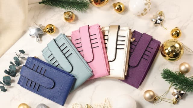 Chelmon Women's RFID Slim Card Holder Wallet: Thin Bifold with Multi-Card Case & Zipper Coin Pocket Purse (Deep Purple)