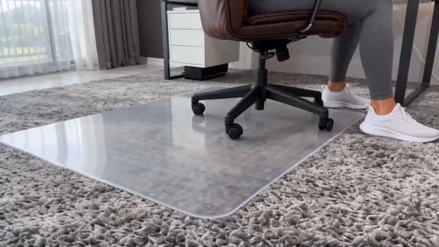 Winado Office Chair Mat, 36"x48" Non-Slip Under Computer Desk Chair Carpet Floor Protector, Heavy Duty Clear Plastic Chair Mats for Rolling Gaming and Work Chairs (Carpet 90 * 120 * 0.2cm with Lip)