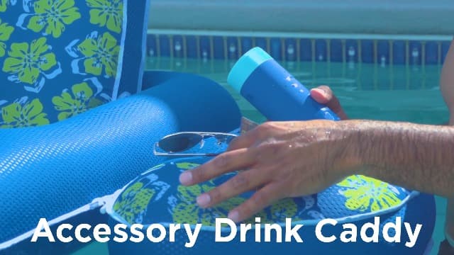 Aqua Campania Ultimate 2-in-1 Pool Float Lounge – Extra Large – Inflatable Pool Floats for Adults with Adjustable Backrest & Cupholder Caddy