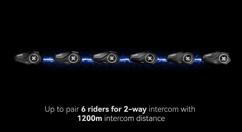 LEXIN G2P Motorcycle Helmet Bluetooth Headset, Group Intercom Communication System, FM Radio/ 6 Shells/Universal Pairing/Private Talk/Noise Cancellation, Fit for Snowmobile/ATV, 1 Pack